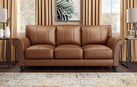 Furniture, Elba Leather Sofa
